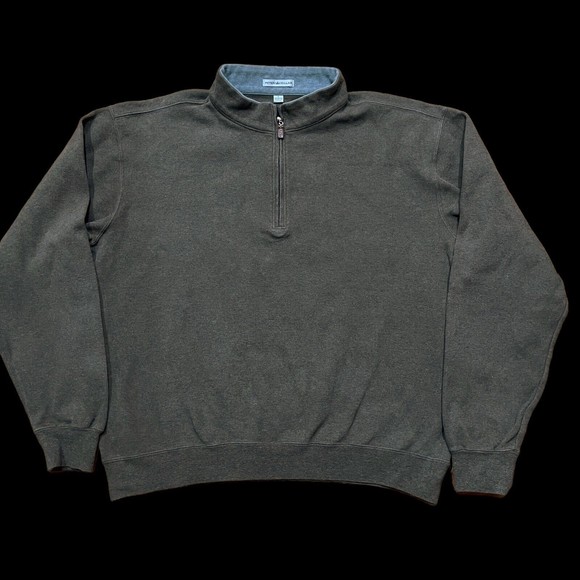Peter Millar Golf Mens Quarter Zip Pullover Sweater Size Large L Cotton Brown - Picture 4 of 10